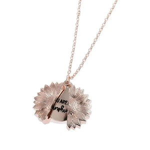 Sunflower Double-layer Engraved Pendant Necklace